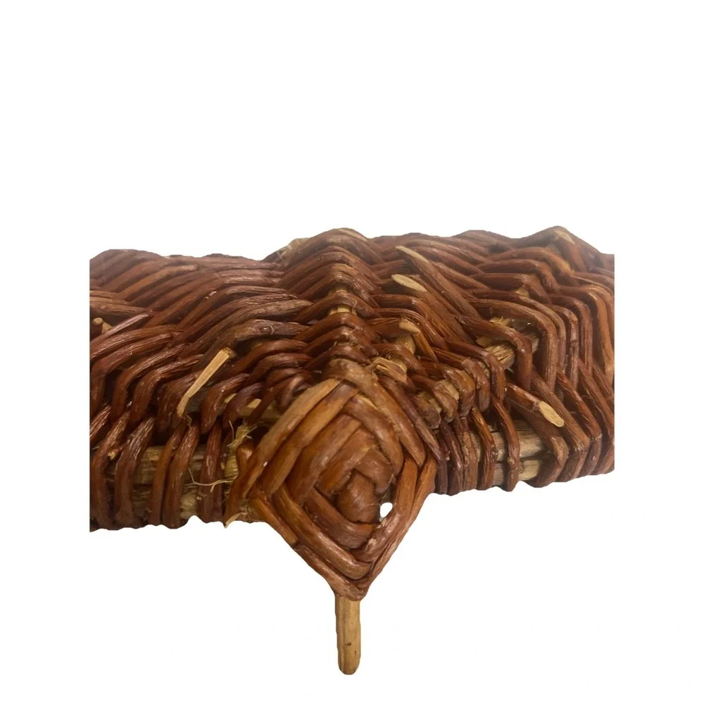 Primitive Butt Basket Woven Twig Sticks Small Antique Rustic Handmade Heritage‎